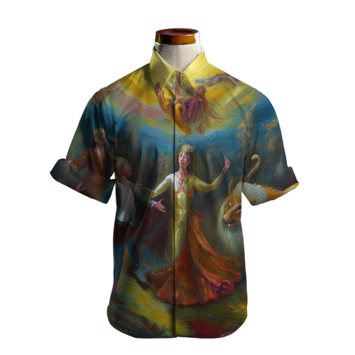 Bailemos hoy - Camisa 100% de seda - Manga corta